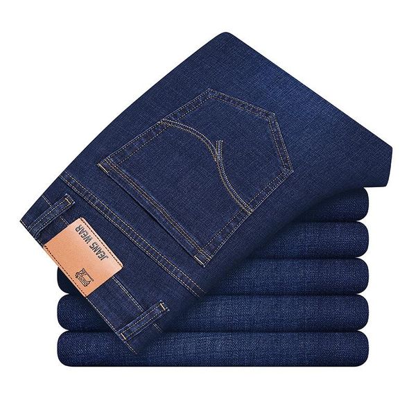 

brand men's jeans new slim straight stretch male denim pants streetwear blue black casual denim trousers fashion mens jeans,1113
