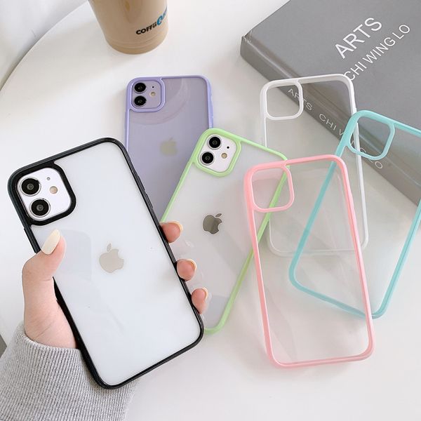 

transparent shockproof phone case for iphone 12 mini 11 pro max x xr xs max 6s 7 8 plus se 2020 acrylic simple back cover capa