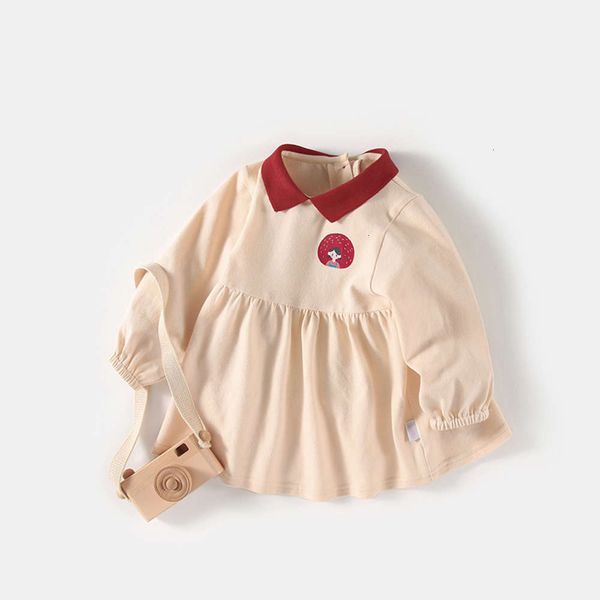 

children's 2021 amila new girls' and autumn spring baby long sve princs drs, Red;yellow