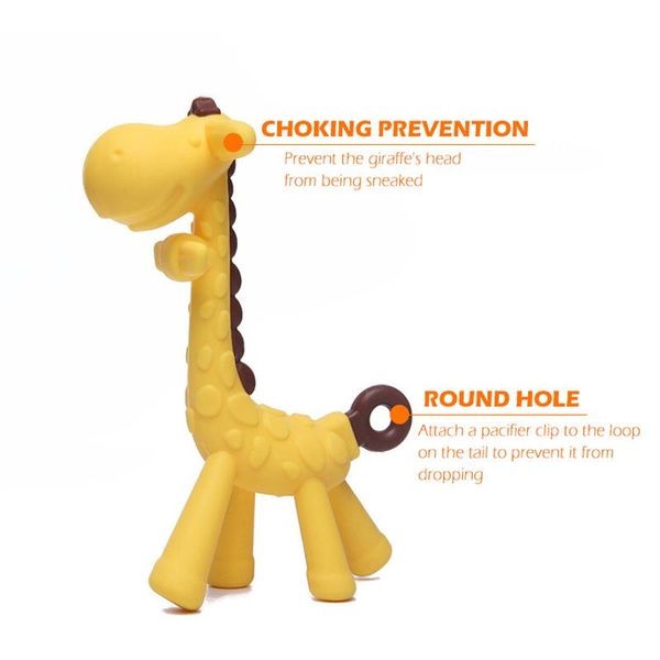 

1pc silicone giraffe baby teether animal newborn teething toy kids care organic nursing gift bpa pacifier chain accessories q sqcksu