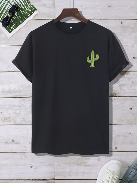 

men cactus print tee 14is#, White;black