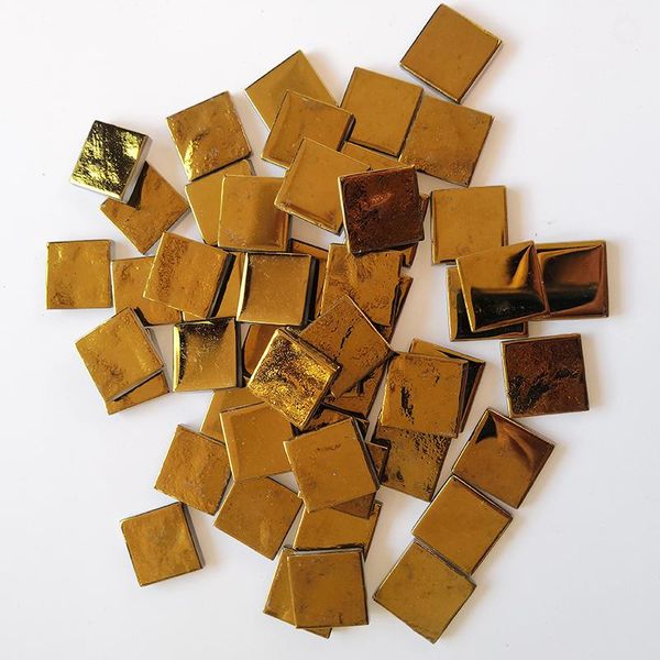 

100g gold silver plating square glass mosaic tiles for diy crafts mosaic stone making 20x20mm mosaic mirror wave tiles bbyorj xmhyard