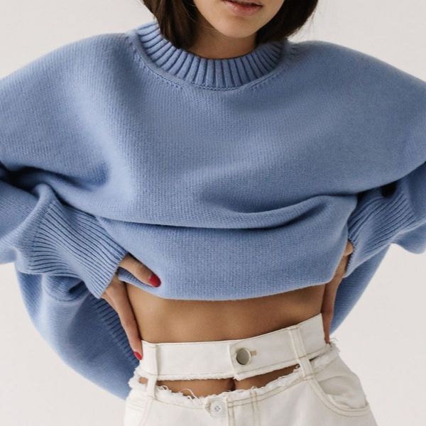 

2021 new oversized female solid to-neck full length sleeves knitted sweater ladies sweaters office clothes winter 27ux, White;black