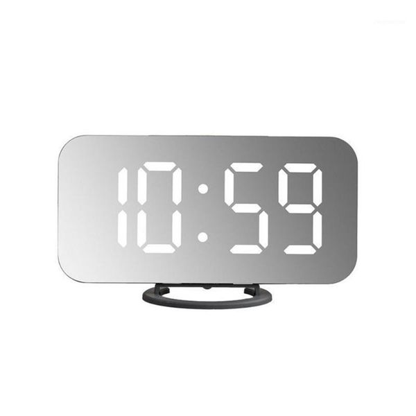 

other clocks & accessories creative led mirror alarm clock digital snooze table home decoration portable electronic for bedroom1