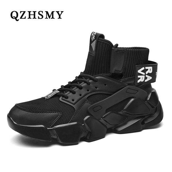 

chunky highmen039s sneakers heighten fashion men casual shoes autumn new plus size white sneakers damping tennis shoes 201, Black;white