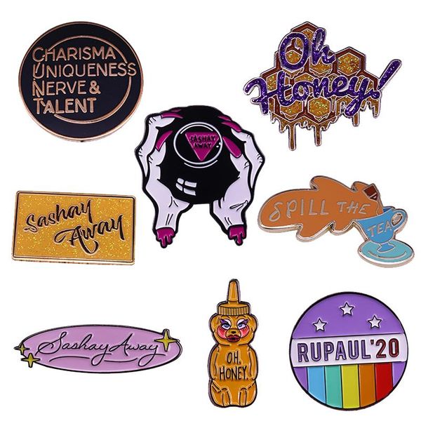 

pins, brooches rupaul's drag race enamel pin badge queen brooch, Gray