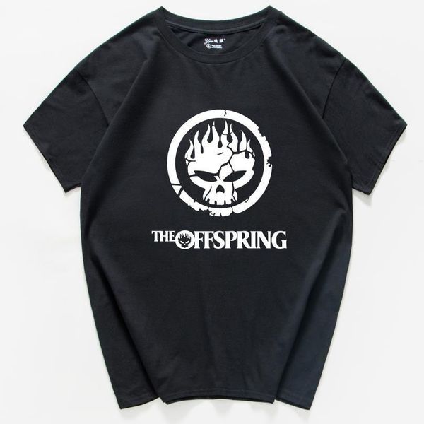 

the offspring skull punk band 100% cotton short sleeve men t shirt casual summer men t shirt male o-neck loose mens tee, White;black