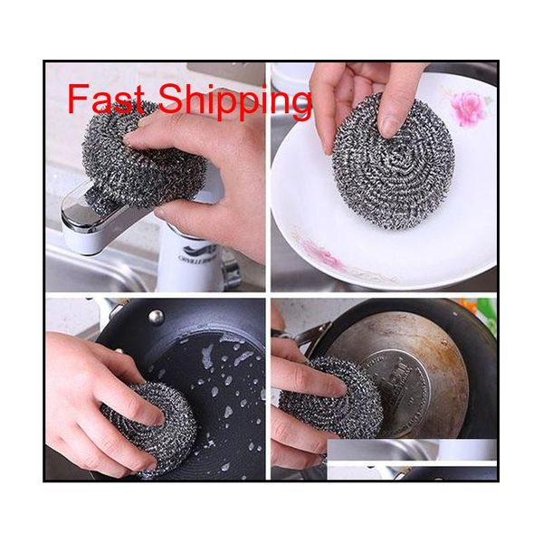 

kitchen stainless steel wash pot household department store dish washing decontamination clean wire ball wire qylltk sweet07