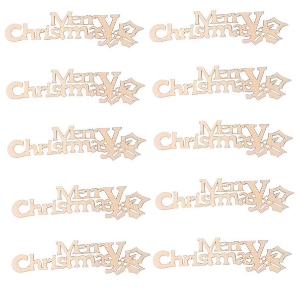 

20pcs wood diy christmas pattern craft accessories natural wooden letters merry christmas handmade sewing crafts home decoration jlljyr