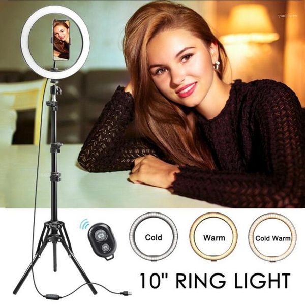 

flash heads foleto led ring lamp 6/8/10" dimmable selfie light with tripod stand and phone holder for live stream make up youtube1
