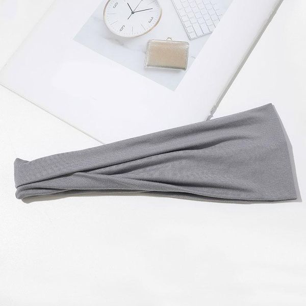 

casual wide stretch sweatband turban women sport headband hairband solid color elastic head wrap bandana yoga hair accessories q bbypxz
