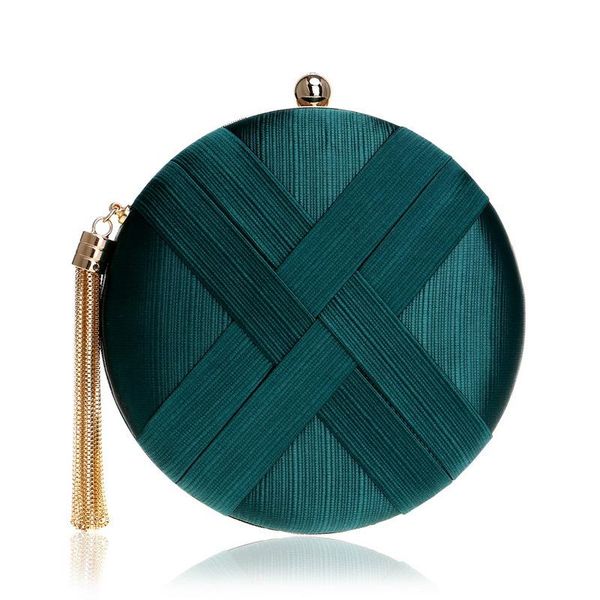

metal tassel lady round clutch bag with chain shoulder handbags women classical style small purse day evening envelop bags