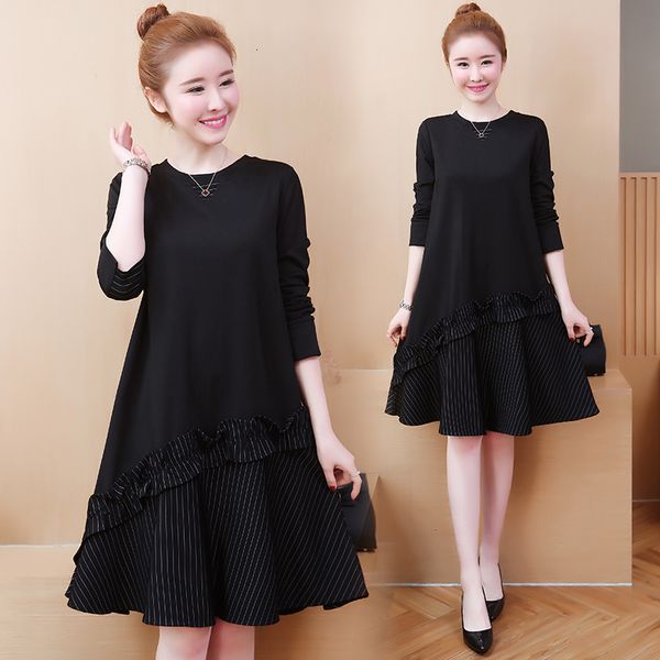 

womens large plus size blouses list shredded thin sleeves dressed in autumn clothes 929r, Black;gray