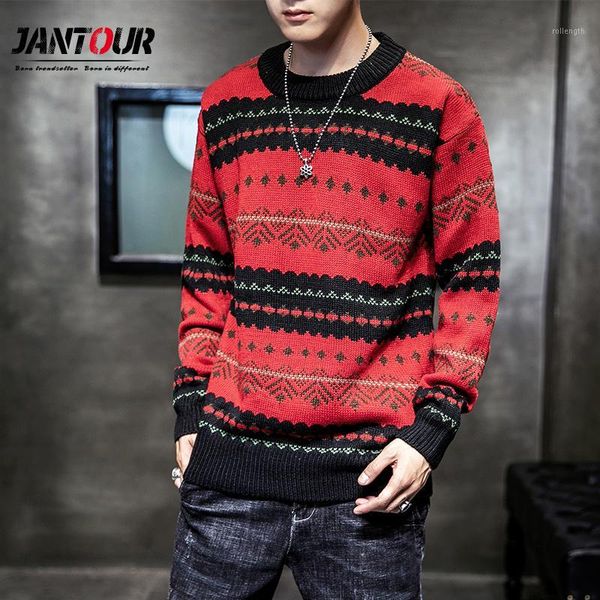 

2020 new black red striped sweaters winter streetwear men sweaters pullover knitwear casual long sleeve1, White;black