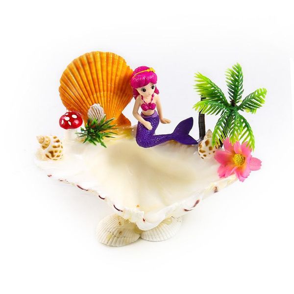 

natural sea shells cartoon mermaid ashtray soap holder nautical decor crafts jewelry storage box diy beach wedding decorations h jllmgx