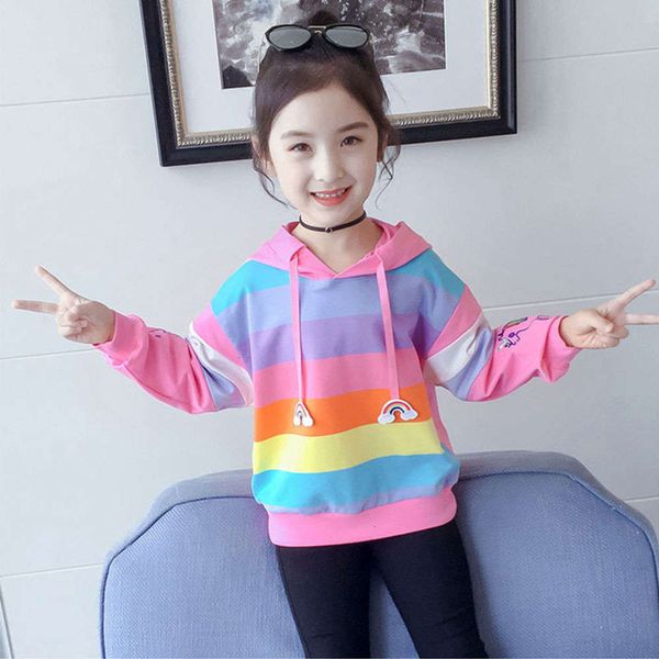

autumn girls' sweater 2020 new cuhk and winter plush long sve base hooded children's coat 6kl2, Black