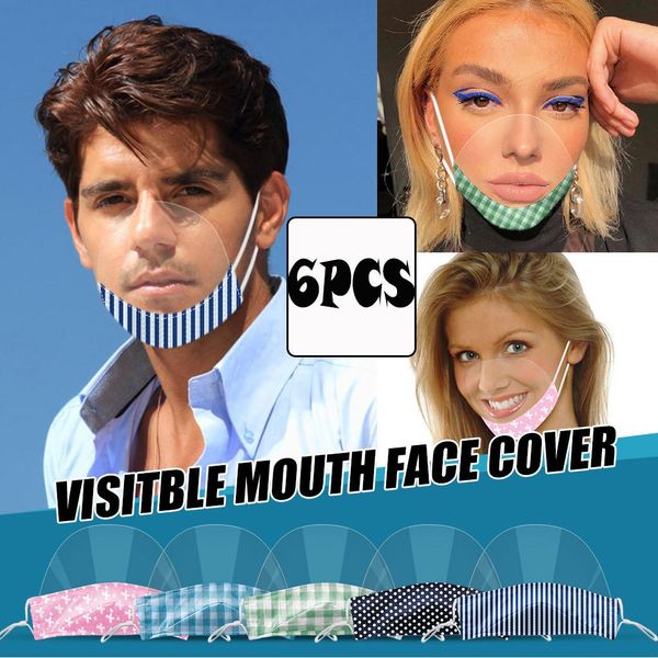 

6pc mini comfortable scarf transparent visual face mask mascarillas halloween cosplay mask masque mascaras mondmasker bandanas wmtyyk