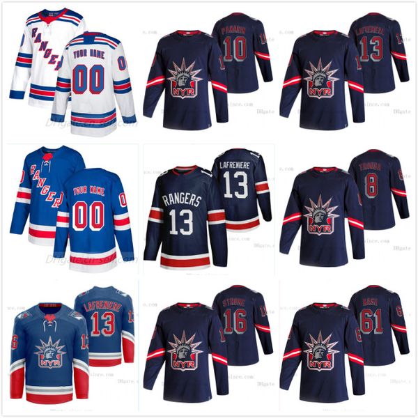 

13 alexis lafreniere womens ny rangers 2021 reverse retro jerseys kreider skjei kaapo kakk jacob trouba artemi panarin zibanejad stitched, Black;red