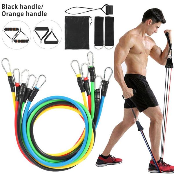 

resistance bands 11pcs latex crossfit training exercise yoga tubes pull rope rubber expander elastic fitness with bag