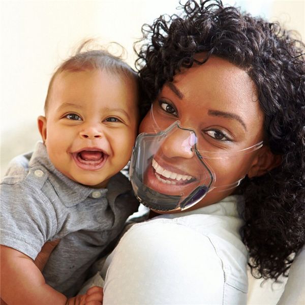 

filter clear transparent plastic washable reusable designer facemask facial shield face mask mouth hygiene anti fog for deaf smile mask