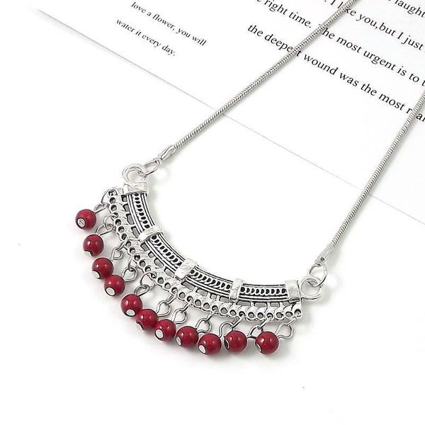 

chains ladies fashion accessories yunnan ethnic style necklace miao silver pendant turquoise jewelry1