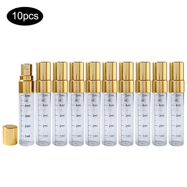 

storage bottles & jars 10pcs/set 5ml transparent scale glass bottle empty perfume spray portable mini convenienttravel for travel