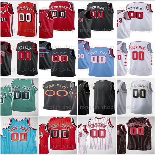 

printed 75th basketball jersey troy brown jr. tony bradley javonte green ayo dosunmu marko simonovic devon dotson matt thomas cook alize joh, Black;red