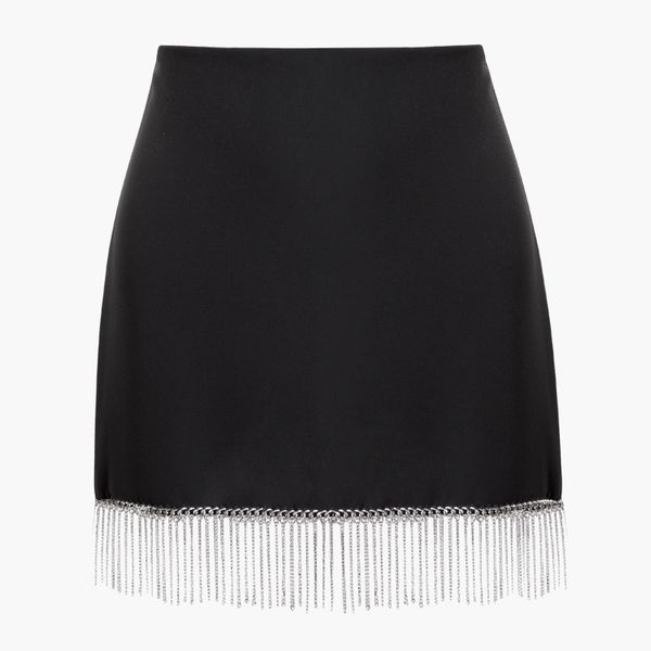 

2020 hems new high chains heavy industry design hip pockets thin p975 skirts 5c8o, Black