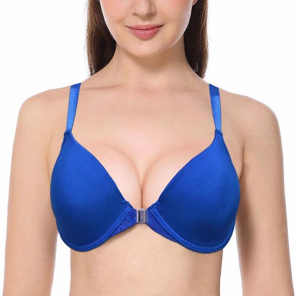 

bras yandw fashion women bra front closure lace backless y-line straps big cup everyday lingerie 32 34 36 38 40 42 44 a b c d dd, Red;black