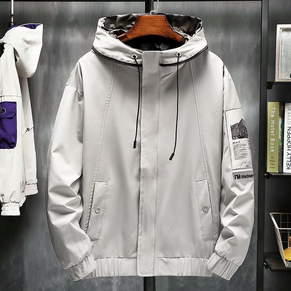 

men harajuku patchwork coats 2021 japanese streetwear vintage windbreaker korean hooded bomber jackets 4xl, Black;brown