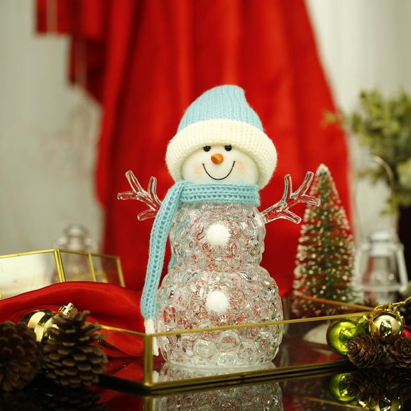 

christmas glowing snowman santa claus baby doll with led flashing string light bedroom table lamp lanterns adorn decoration gift
