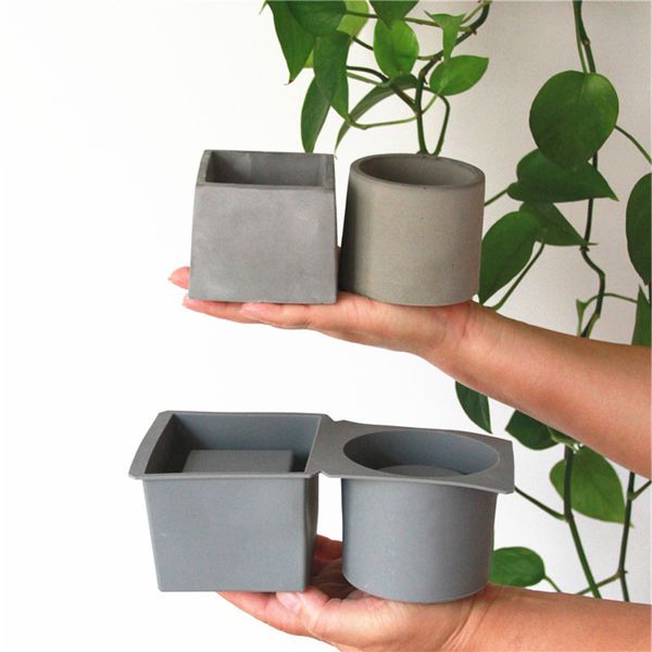 

flower pot silicone concrete molds cement mods diy craft plaster clay mould succulent planter mold candlestick form making tools c0125