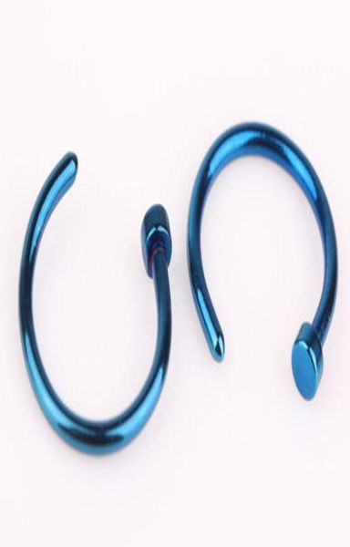 

2 pcs lot 8 colors nose hoop nose rings stainless steel body piercing jewelry body jewelry pirsing ombligo drop shipping h bbygtv, Black