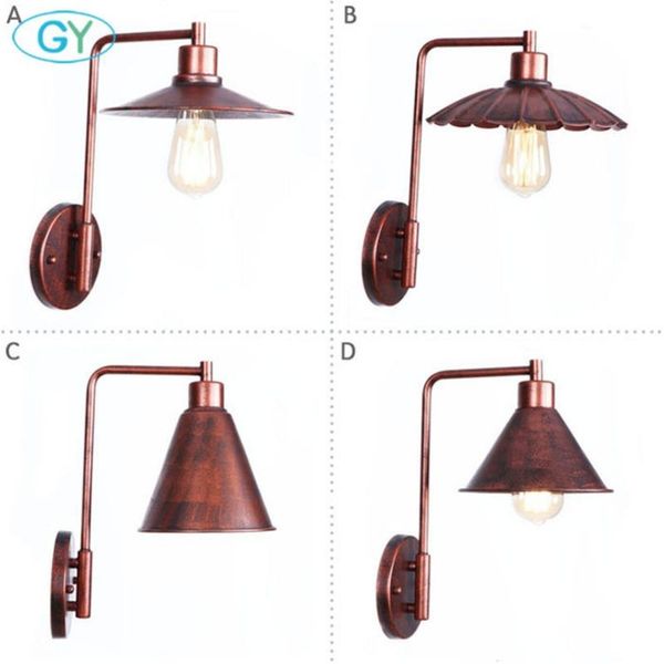 

wall lamp rustic metal shade sconce retro lighting fixture for living room/bedroom/kitchen mount bathroom