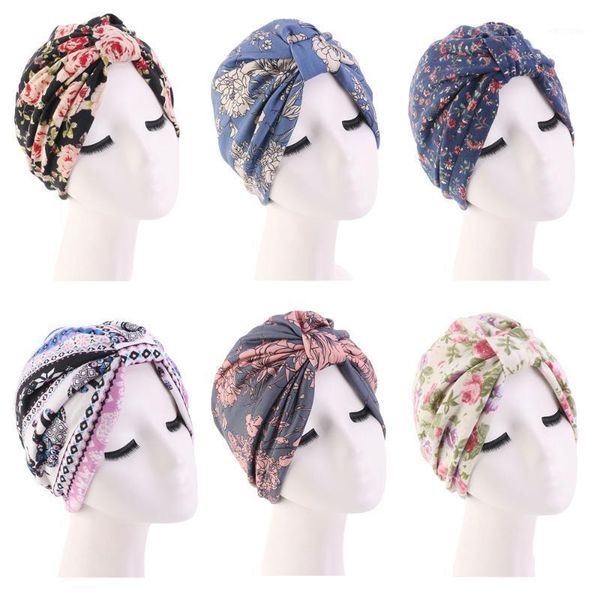 

muslim women turban hat hair loss beanie bonnet caps headwrap underscarf cancer caps chemo headwear printed hats islamic1, Red
