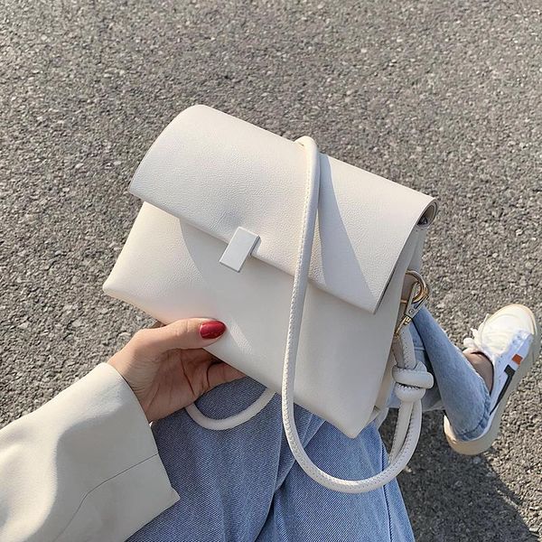 

solid color flap crossbody bag 2021 fashion new pu leather women's designer handbag travel shoulder messenger bag