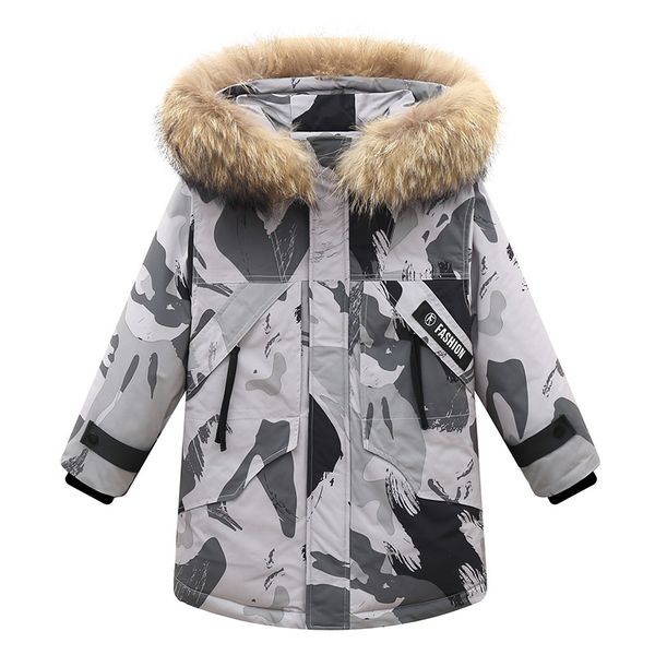 

children's down jacket boys 2020 new winter long section big children's clothing brand genuine white duck velvet jacket wholesale, Blue;gray