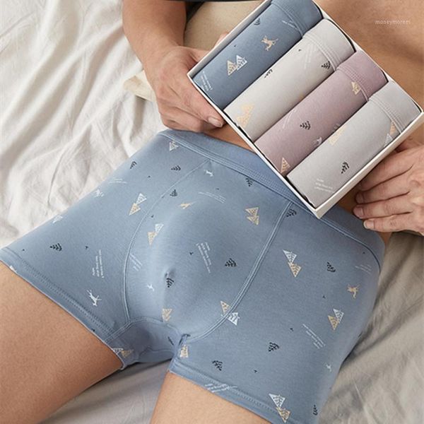 

underpants four mens boxed cotton modal underwear u convex design pants panties men comfortable and breathable mid waist boxer shorts1, Black;white