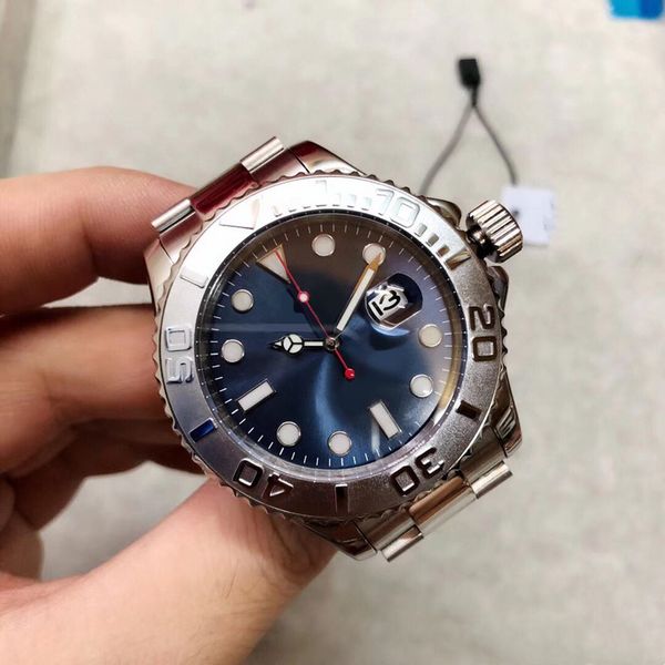 

fashion mens watch yacht automatic mechanical movement sapphire mirror stainless steel folding strap men watches, Slivery;brown