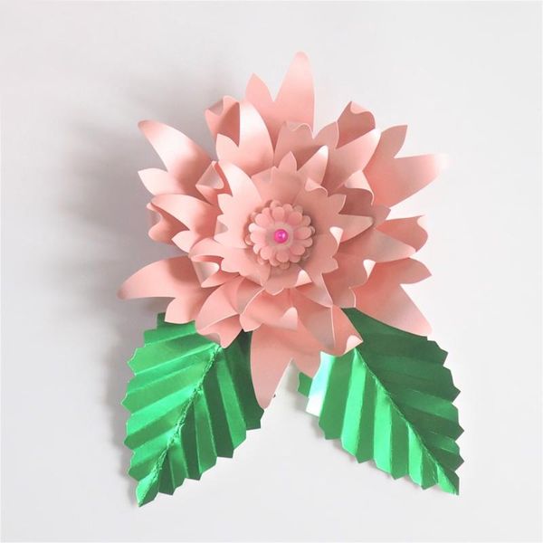 

decorative flowers & wreaths artificial 20cm + leaves 15cm fleurs artificielles backdrop diy giant paper wedding party decor baby shower