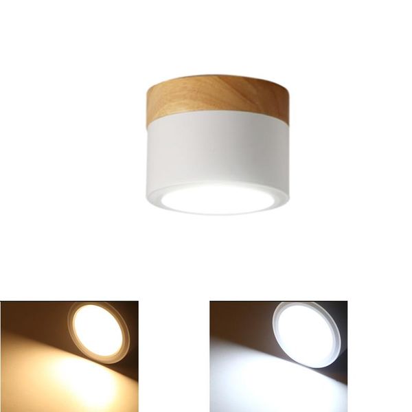 

wall lamp dimmable led flush mount downlight, ceiling accent lighting oak wood 5w 7w 9w 12w ideal for hallway gallery picture 220v