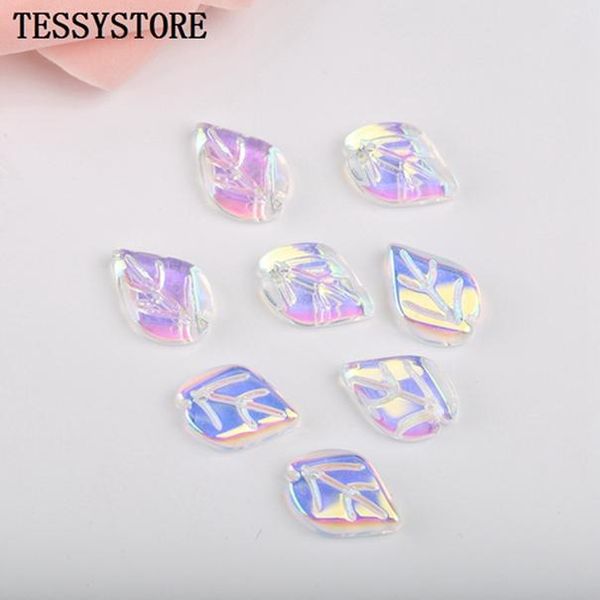 

10 шт. маленький лист форма ламмарки бусины мультиградиент цвет стеклянные шарики для ювелирных изделий изготовления ручной работы diy аксес