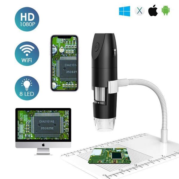 

cameras soonhua portable wireless wifi digital microscope usb 1080p with 8 led lights 50x-1000x adjustable1