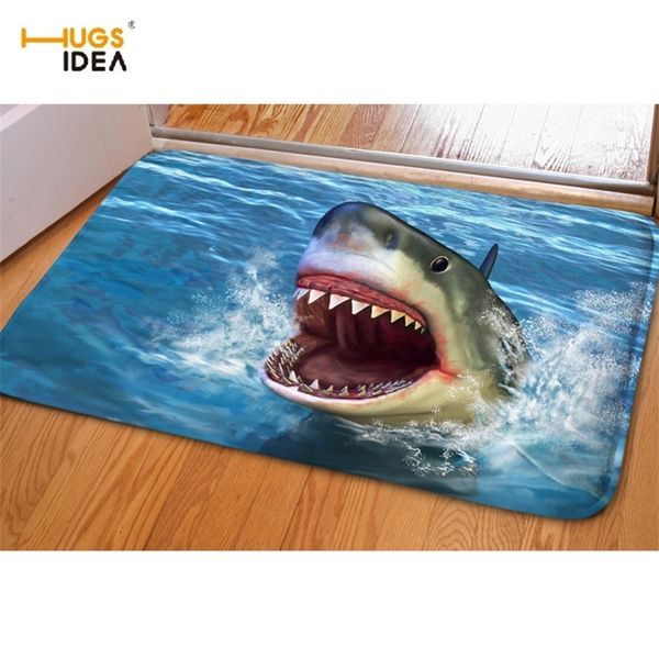 HUGSIDEA Tappeti 3D Cool Animal Dolphin Stampa Pavimento della casa Tappeto per soggiorno Camera da letto Tappetino da cucina antiscivolo Tappeti Tapis Alfombra 201212