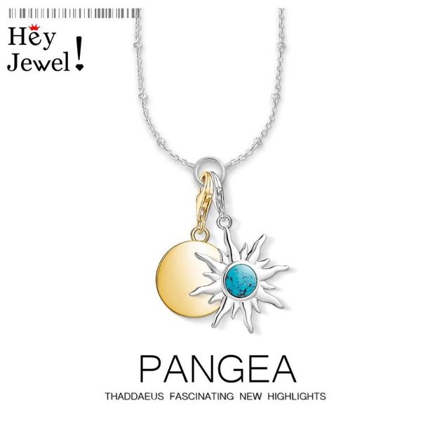 

chains charm necklace sun & round disc,2021 spring fashion carrier jewelry europe 925 sterling silver bijoux gift for women