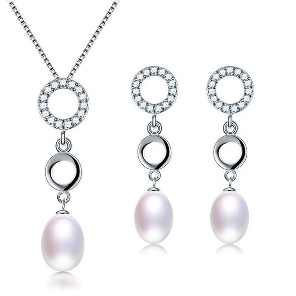 

valentine's day perlas wedding bridal jewelry sets 2021 for women favourite kristal pendientes mujer necklace/earrings cpset055, Silver
