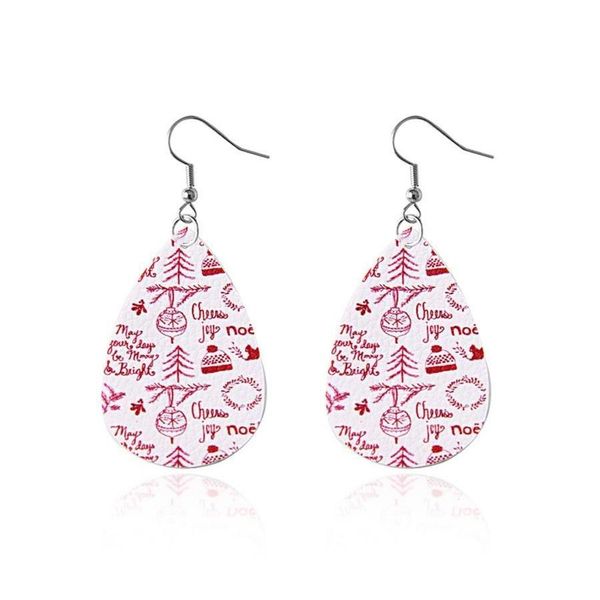 

woman leather christmas earrings bohemian lady pu leather water drop pendant earrings jewelry xmas pa sqcgbr beauty888, Silver