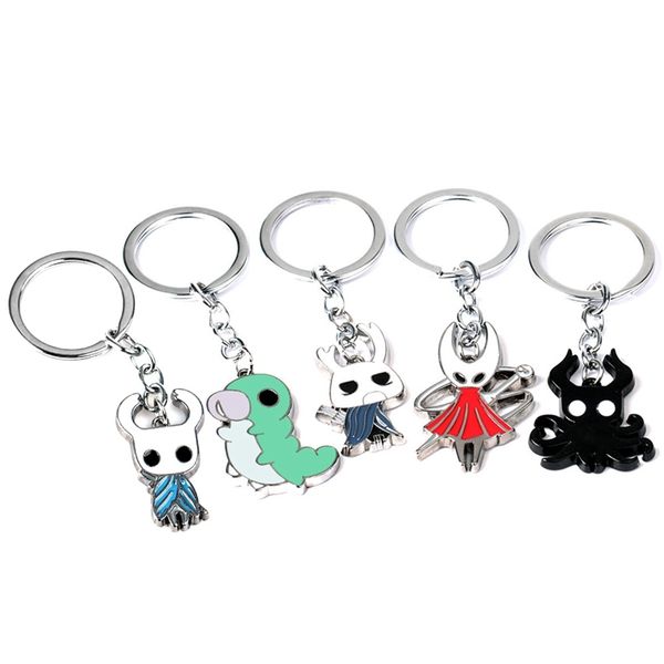 

new hollow knight alloy keychain personality accessories cartoon keyring jewelery, Silver