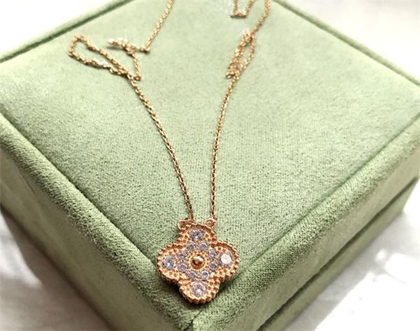 

925 sterling silver clover ожерелье моды толпа кулон ключица цепь