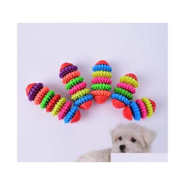 

small pet dog puppy colorful rubber dental teething healthy teeth gums chew toys y1qfk